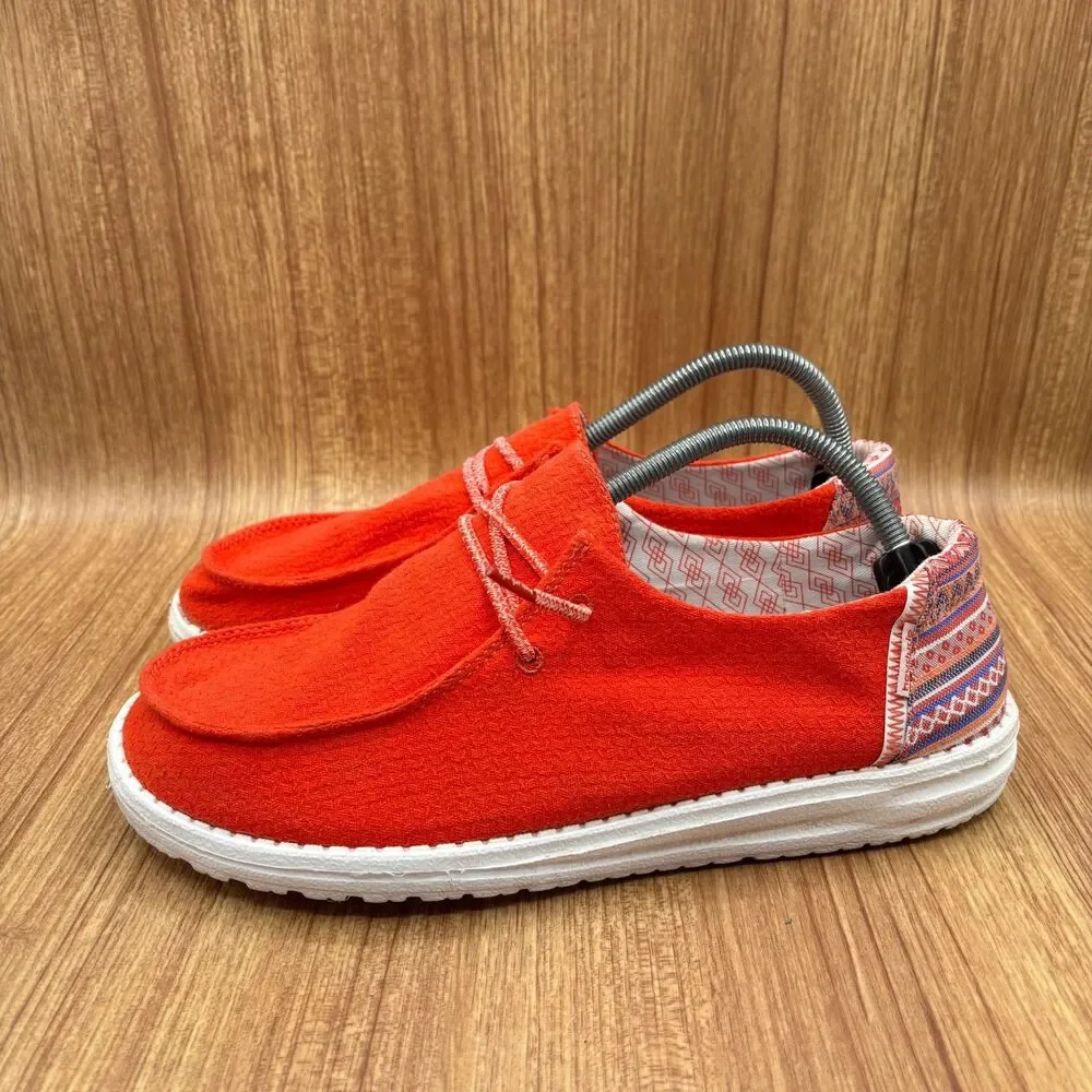Hey Dude Wendy Aztec Red Loafer‎ Women's Shoes Size 11